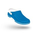 Soca Clog c/presilha branco/azul médio